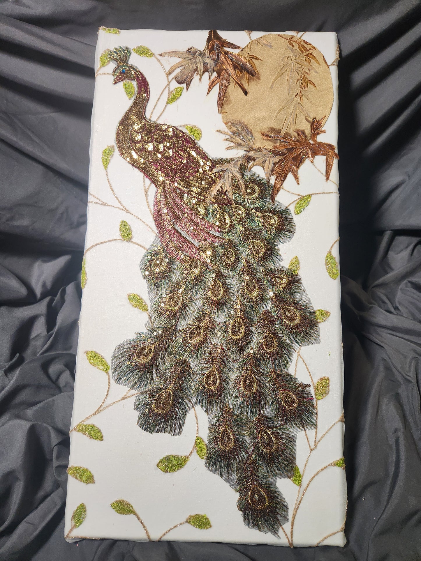 Lace Canvas- red Peacock