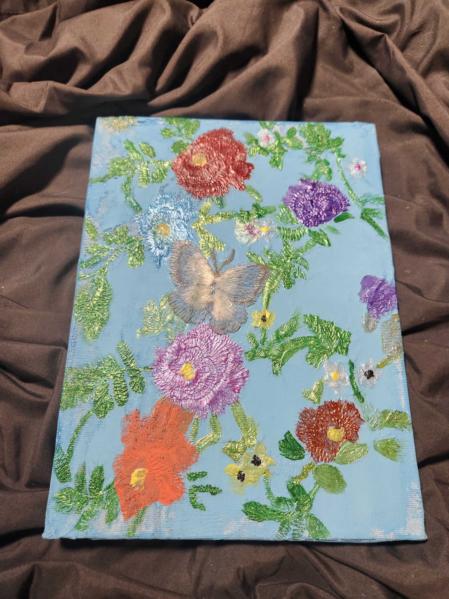 Painted Lace Canvas - Spring Flowers