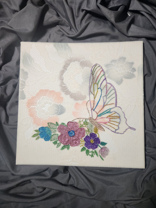Embroidered Lace Canvas - Floral Butterfly