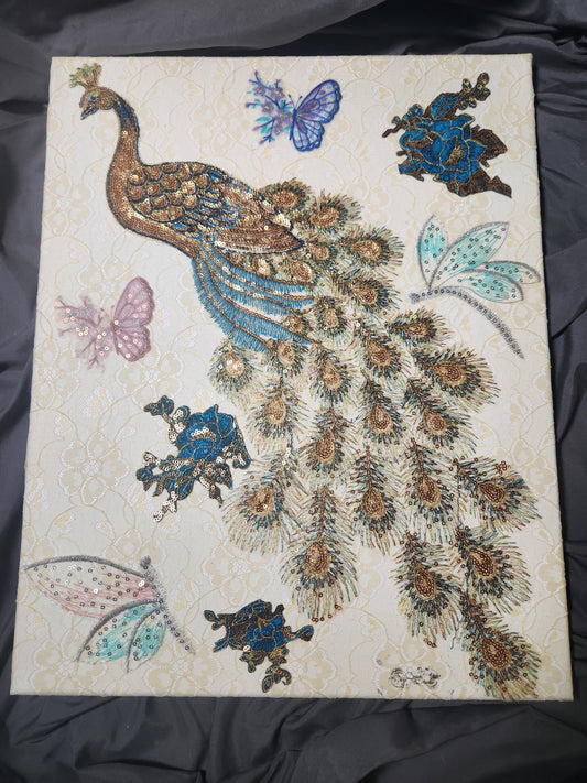 Blue Lace Canvas - Peacock