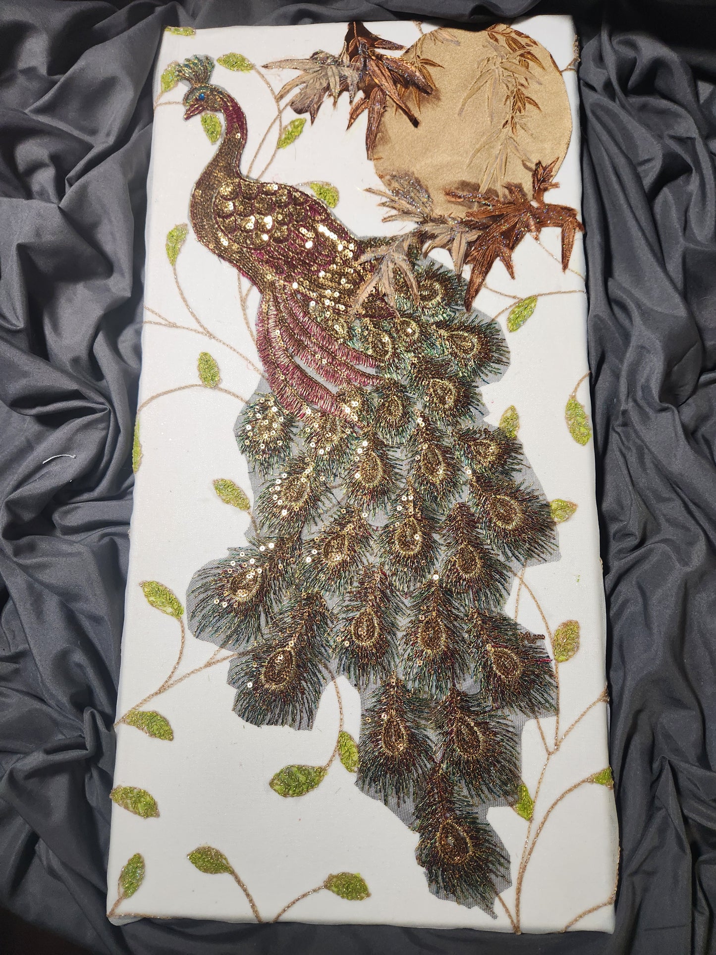 Lace Canvas- red Peacock
