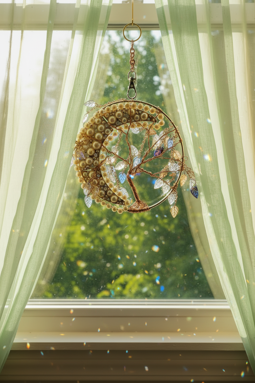Suncatcher moon and tree of life