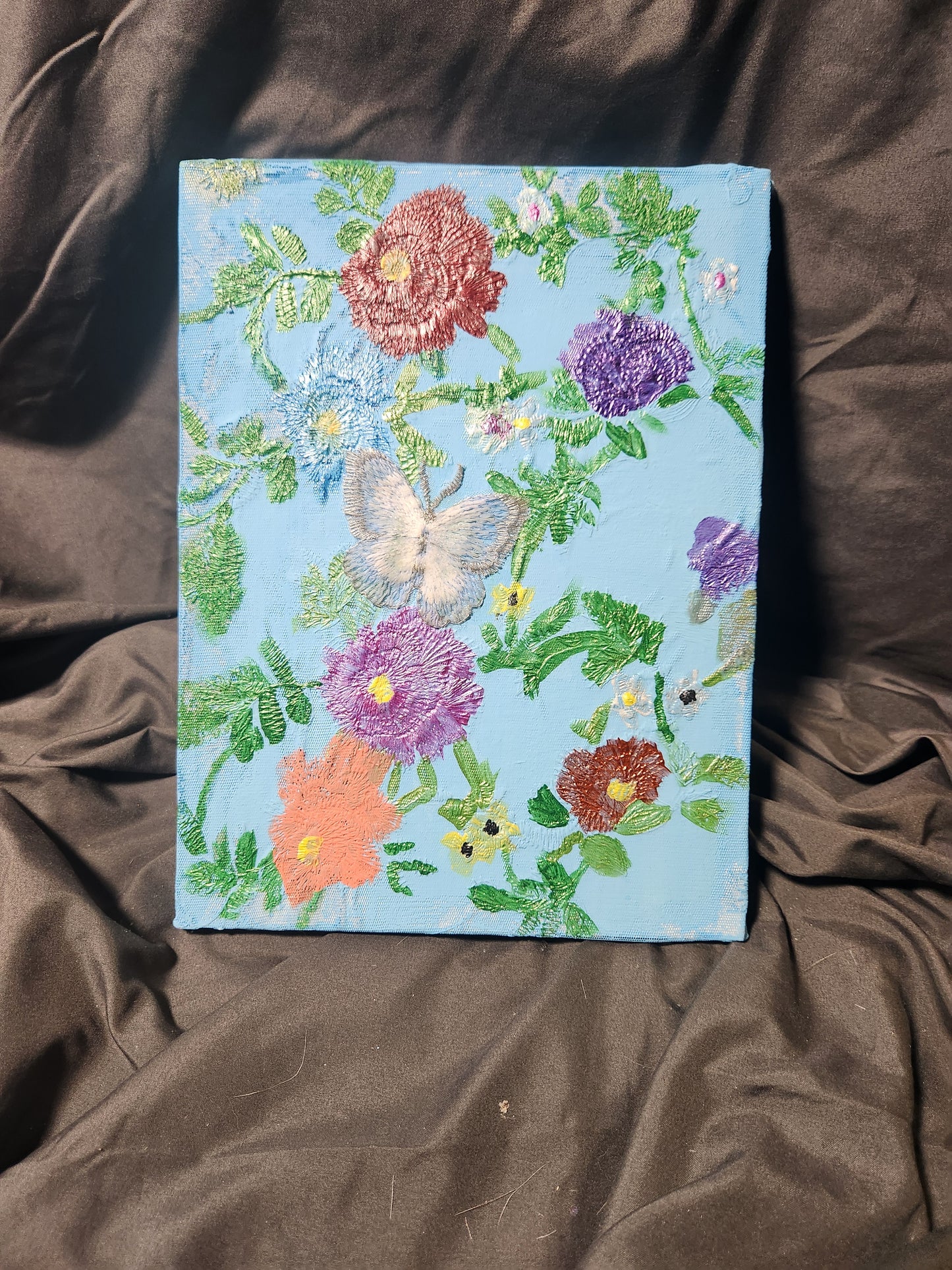 Painted Lace Canvas - Spring Flowers