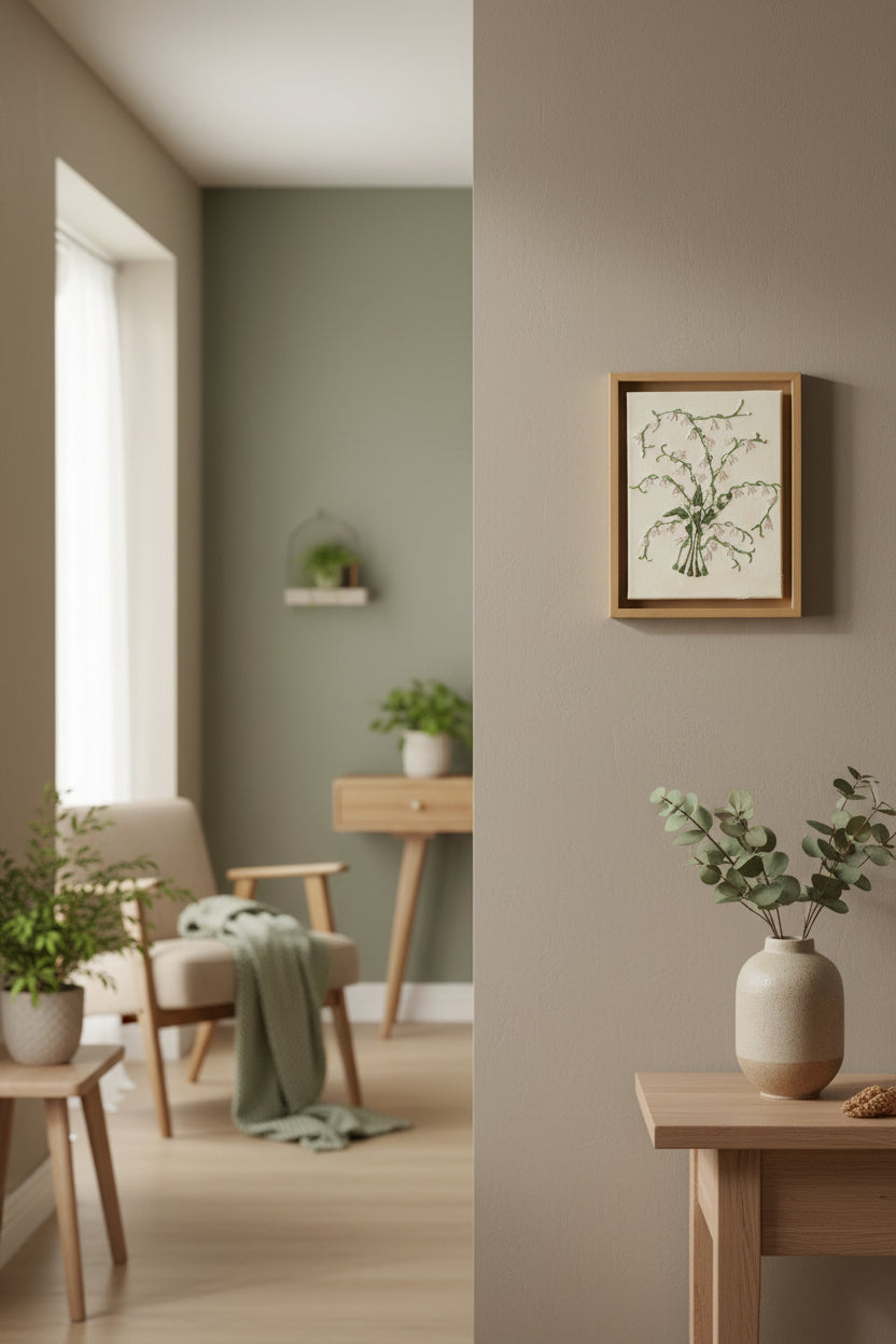 Lily of the valley embroidered art